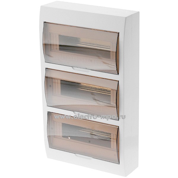 Е0727. Бокс TSM 36WAYS навесной на 36 модулей прозрачная дверь IP41 с клеммником (Электромонтаж)