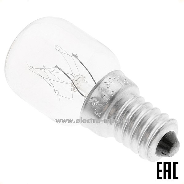 Л1901. Лампа 15Вт РН 230-15 Т25 15Вт Е14 накаливания прозрачная (КЭЛЗ)