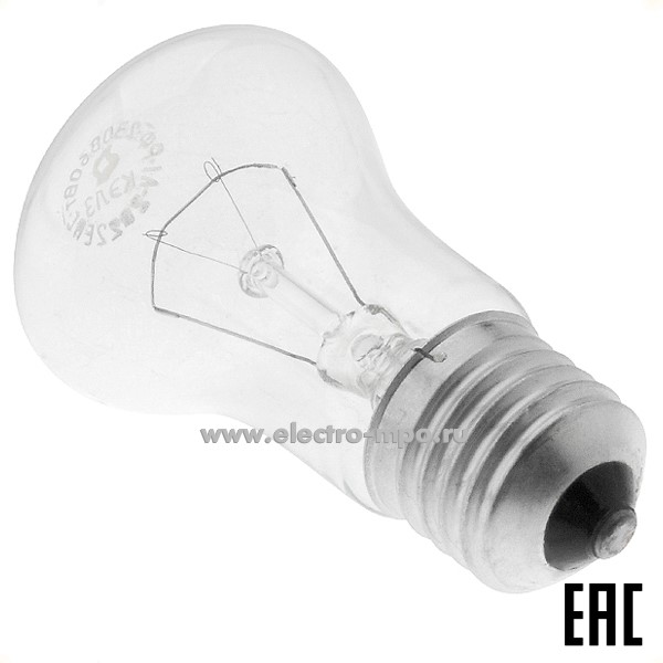 Л6416. Лампа 60Вт ЛОН М50 230-60 Е27 (грибок) накаливания прозрачная (КЭЛЗ)