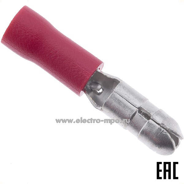 Г9834. Разъем 47464 штекерный РшИп 1,5-4 латунный изолированный "папа" 0,5-1,5мм2, ПВХ (КВТ)