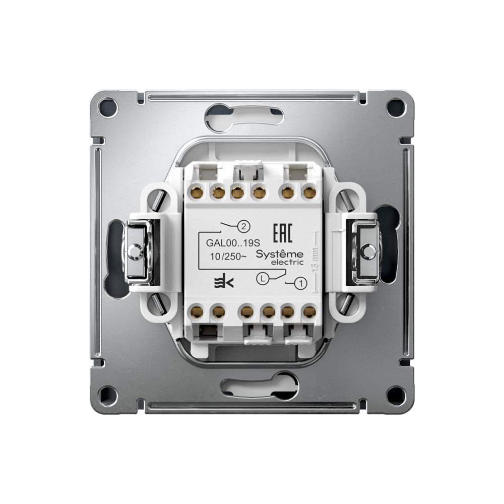 Р34. Механизм ArtGallery GAL000719S выключателя 2 кл. безвинт. зажим с/п для жалюзи грифель (SE)