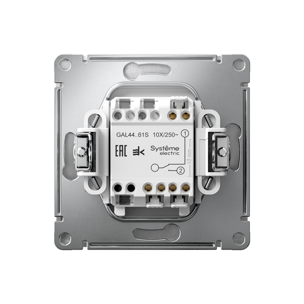 Р34. Механизм ArtGallery GAL440361S переключателя 1 кл. безвинт. зажим с/п  IP44 алюминий (SE)