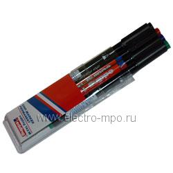 М5614. Набор маркеров E142М  несмываемые 4шт. (красный, черный, синий, зеленый) 1,0мм  (Edding)