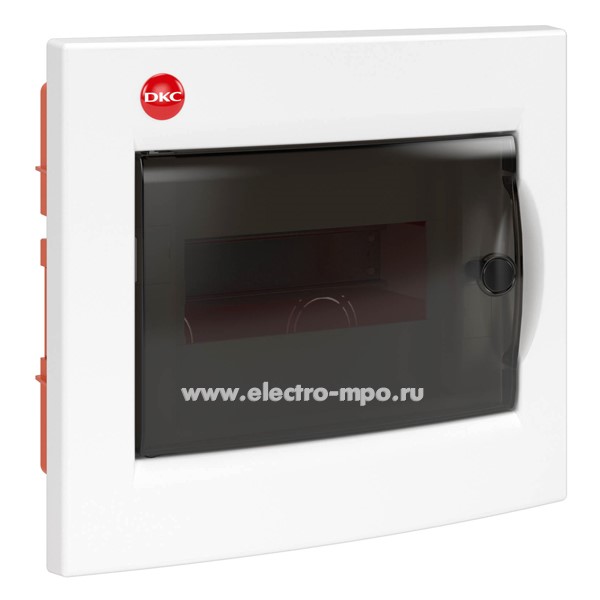 Е1041. Бокс 81908 RAM base встраиваемый 8 модулей прозрачная дверь IP41 с клеммником 63А и замком (ДКС