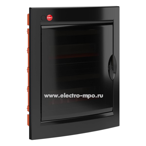 Е1054. Бокс 82524 RAM base встраиваемый черный 24 модуля прозрачная дверь IP41 без клеммника (ДКС)