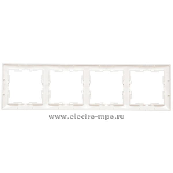 Р7674. Рамка-4 Valena 774464 горизонтальная белая со вставкой "кристалл" (Legrand)
