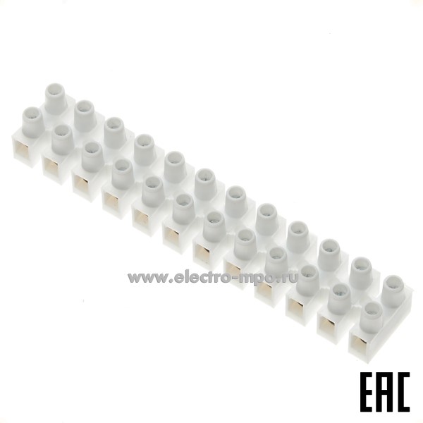 К4545. Блок DKC 43412PL/B клеммный полипропилен 12 пар винтовых клемм 10кв.мм белый (Korner Италия)