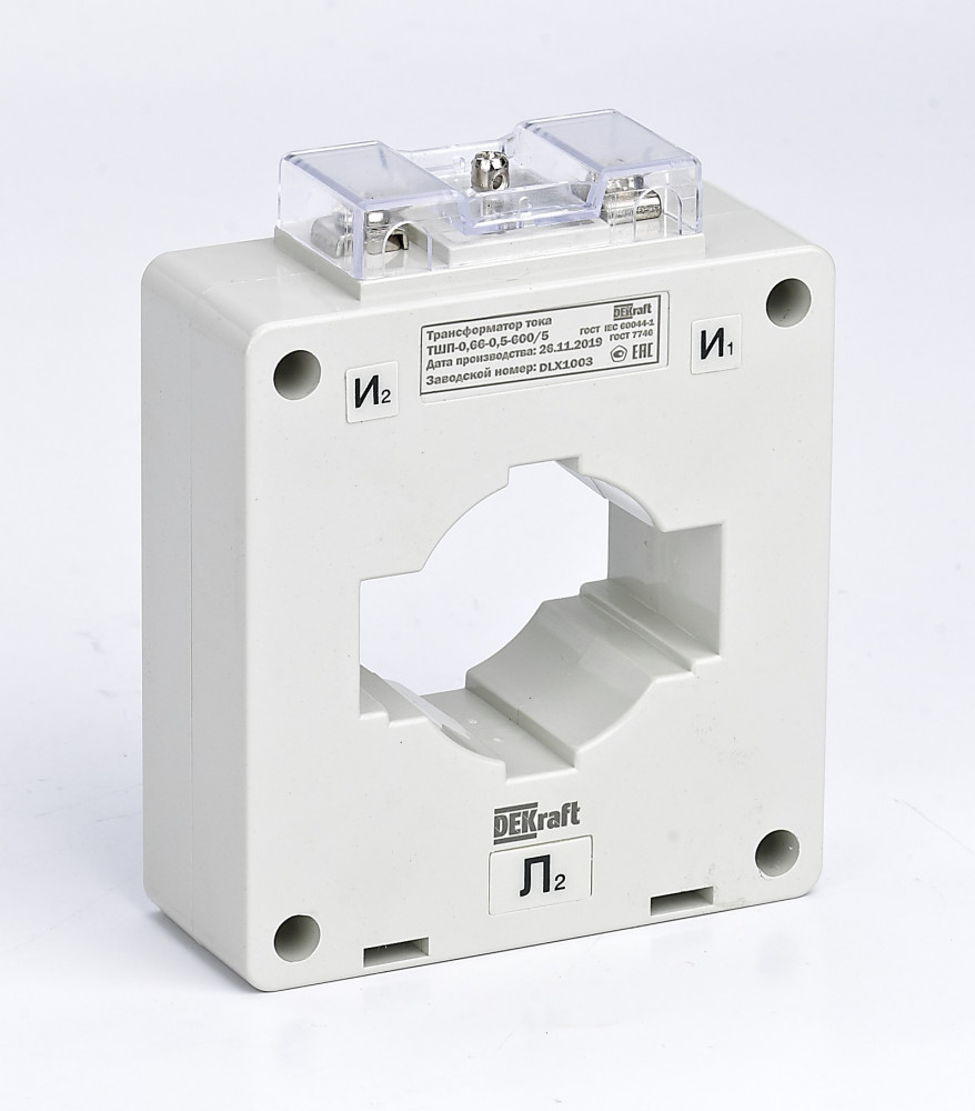 Б50. Трансформатор тока 50114DEK ТШП-0,66 0,5S 750/5 10ВА, диаметр 60мм (DEKraft) Б50. Трансформатор тока 50114DEK ТШП-0,66 0,5S 750/5 10ВА, диаметр 60мм (DEKraft)