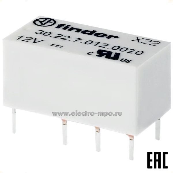 А94. Реле промежуточное 302270240010 24В DC(чувствит.) 2А 2перекл. контакт серия 30 (Finder)