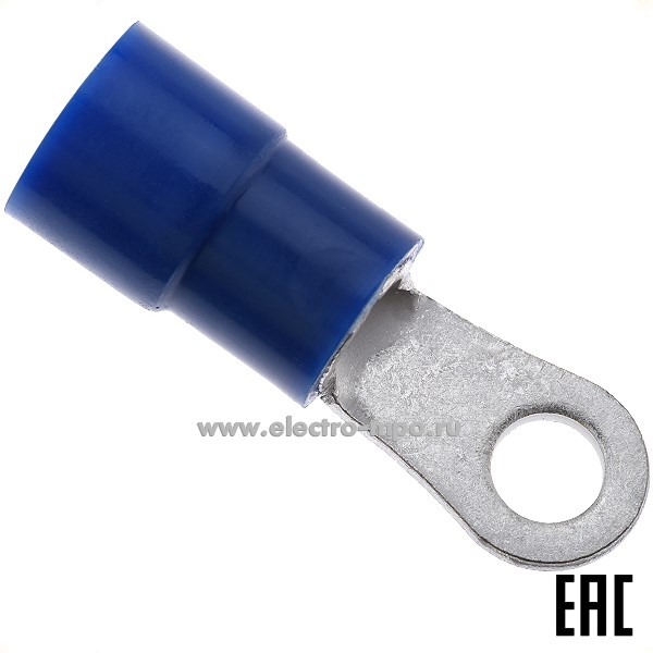 Г8581. Наконечник 61775 НКИ(н) 16,0-6 медный 16мм2 кольцевой изолированный синий, нейлон (КВТ)