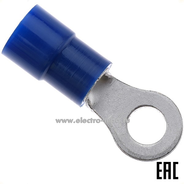 Г8582. Наконечник 61776 НКИ(н) 16,0-8 медный 16мм2 кольцевой изолированный синий, нейлон (КВТ)