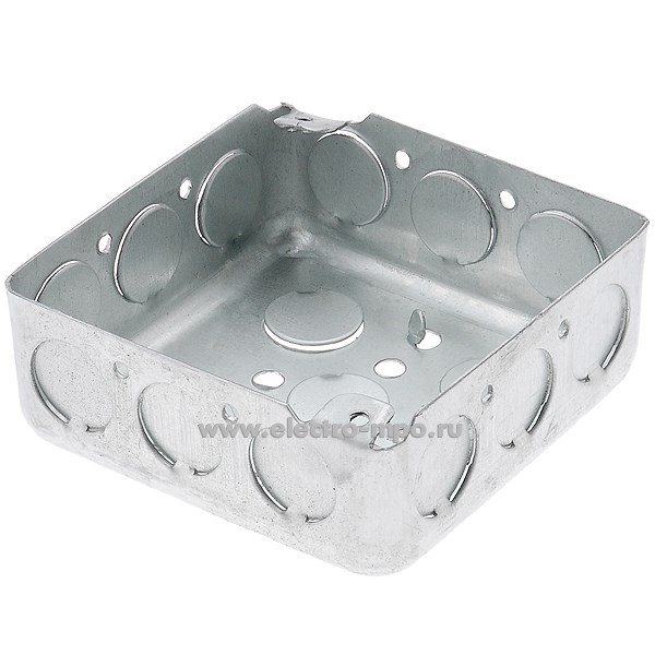 К1263. Коробка 52151 - 1/2" протяжная 100х100х38 мм с отверстиями , оцинк. сталь (Электромонтаж)