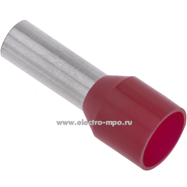 Г8115. Наконечник  00612 медный 10мм2 втулочный изолированный на 1 провод, ПВХ (ВМ)