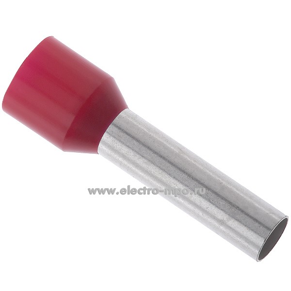 Г8116. Наконечник  00613 медный 10мм2 втулочный изолированный на 1 провод, ПВХ (ВМ)