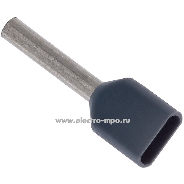 Г8132. Наконечник  00652 медный 0,75мм2 втулочный изолированный на 2 провода, ПВХ (ВМ)
