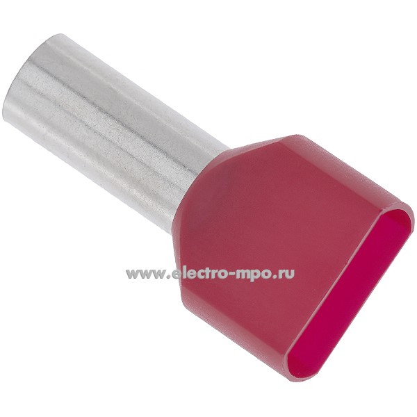 Г8135. Наконечник  00655 медный 1мм2 втулочный изолированный на 2 провода, ПВХ (ВМ)