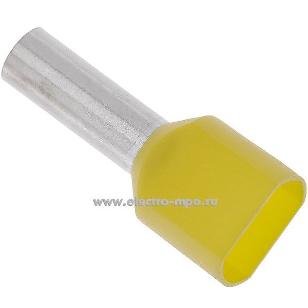 Г8141. Наконечник  00661 медный 6мм2 втулочный изолированный на 2 провода, ПВХ (ВМ)