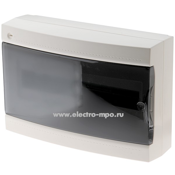 Е1008. Бокс 84918 RAM base навесной 18 модулей прозрачная дверь IP41 с клеммником 63А и замком (ДКС)