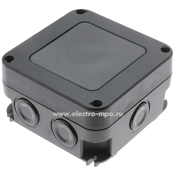 К0807. Коробка JOPSE-W пластиковая под выключатель с мягкой крышкой 1 пост 110x110x58 IP66 черная (Электро