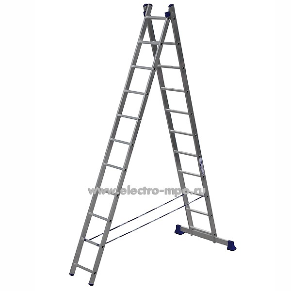 В6047. Лестница 5211 профессионал. универсал. алюм. 2 секции L=3,1-5,34м (Алюмет Россия)
