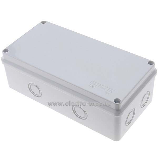 К0817. Коробка Q3 200х100х70 распаечная без сальников 200х100х70мм IP65 серая (Электромонтаж)