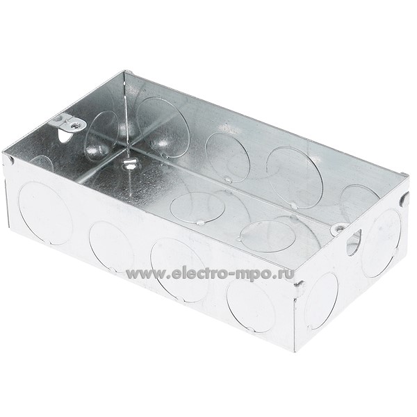К1210. Коробка 3635 - 0.8mm  монтажная 130х70х35мм металлическая оцинкованная, 16 вводов (Китай)