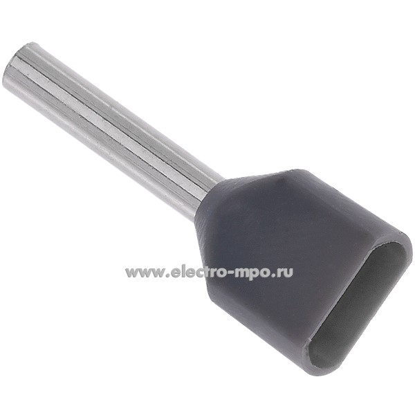 Г2544. Наконечник НШВИ(2) TE7510 0,75-10 медный 0,75мм2 втулочный изолированный на 2 провода, ПВХ (Электро