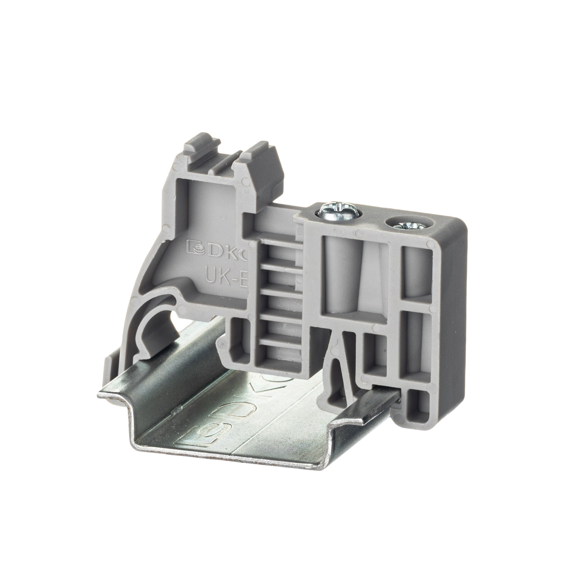 К22. Торцевой UK-E фиксатор на рейку 35мм, ширина 9,5  (ДКС)