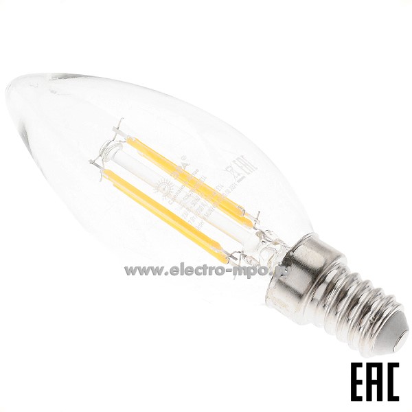 Л0022. Лампа 7Вт Б0027942 F-LED B35-7W-827-E14 910Лм 2700К светодиодная "свеча" т/б свет (ЭРА)