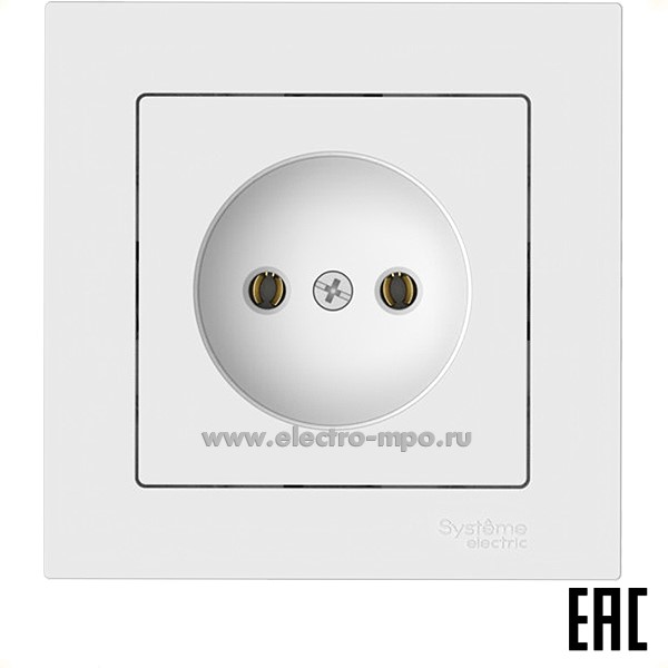 Ю52. Розетка AtlasDesign ATN000140S безвинт. зажим. с/п белый (Systeme Electric)