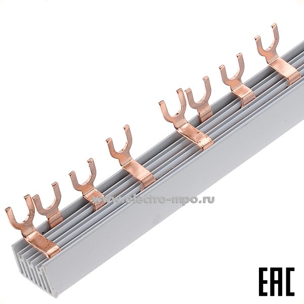 Э2387. Шина-гребёнка U type 4Р на 52 модуля 63А FORK для автоматических выключателей (Электромонтаж)