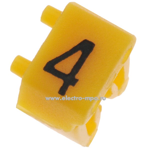 Б7214. Маркер 38214 САВ3 символ "4" желтый 0,5-1,5мм2  (Legrand)