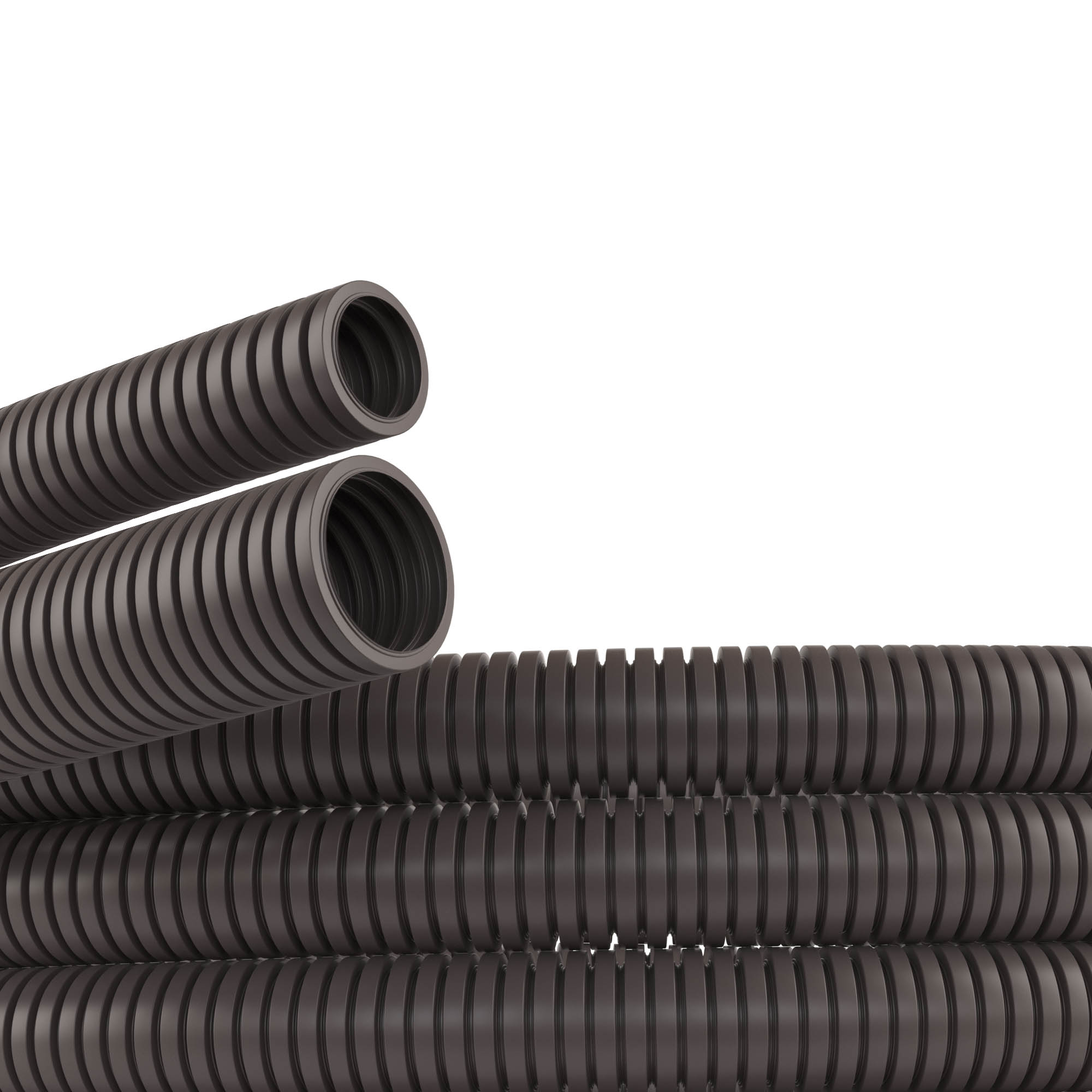 Т05. Труба PA604855F0 ПА 6 гофр. DN48мм, ПВ-0, Dвн 47,4 мм, Dнар 54,5 мм, цвет тёмно-серый, без  (ДКС)