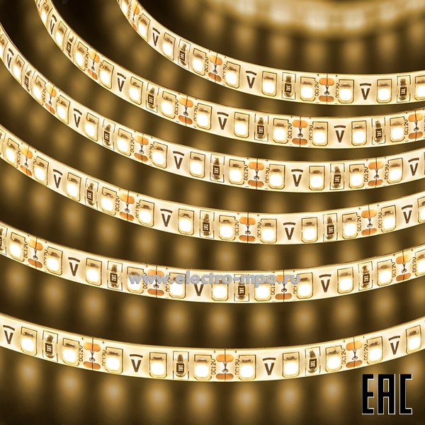 С2127. Лента светодиодная 71708 NLS-3528WW120-PRO 5м 12В пост.тока 48Вт 600Led т/б свет IP65 (Navigator)