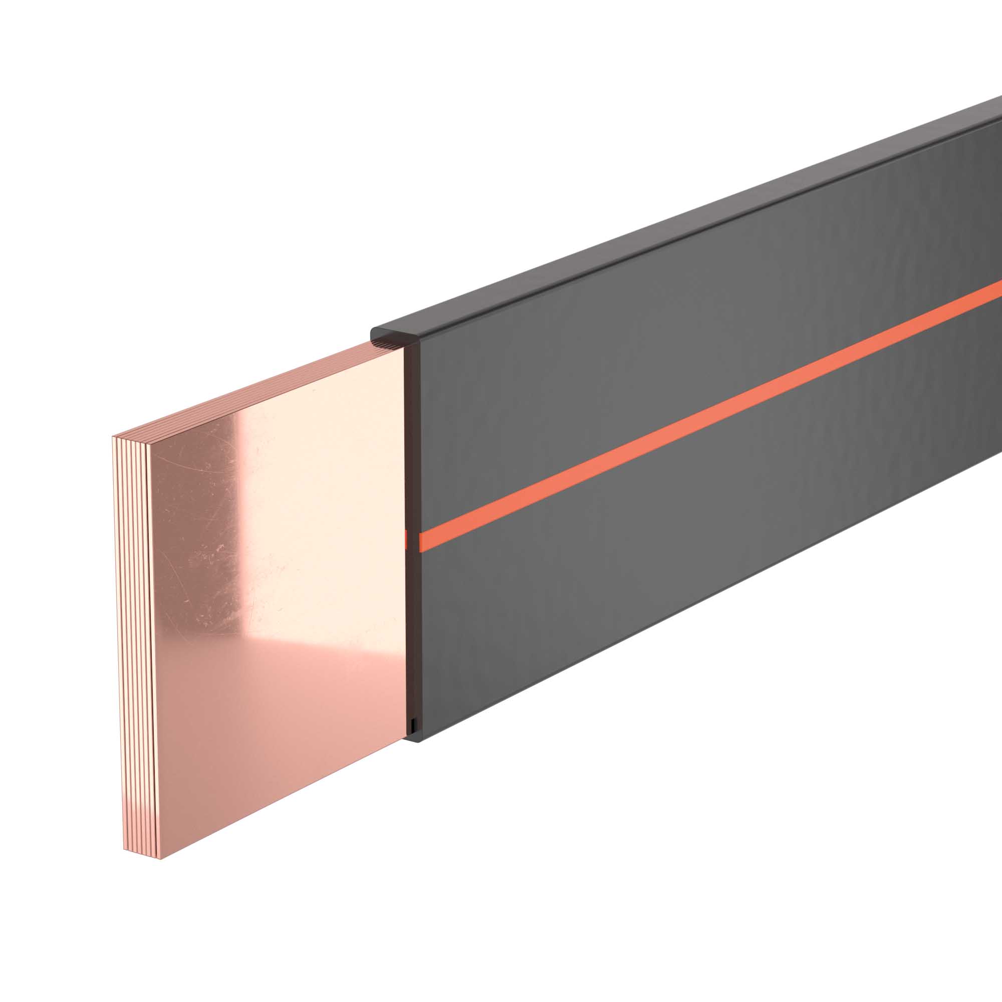 Э25. Гибкая R5BFC81001 шина в ПВХ изоляции, 8x100x1мм, In-1815А (?T-50K)  (ДКС)