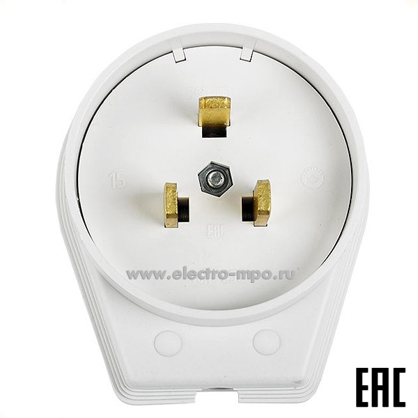 Р55. Вилка 11-8519 ВШ для электрической плиты 40А 250В 2Р+РЕ (ОУ) белая (Rexant)