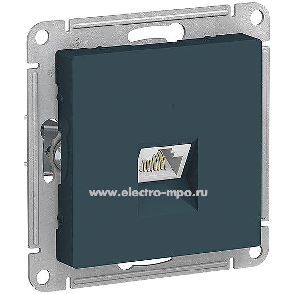 Ю51. Механизм AtlasDesign ATN000883 розетки компьютерной RJ45 5е с/п изумруд (Systeme Electric)