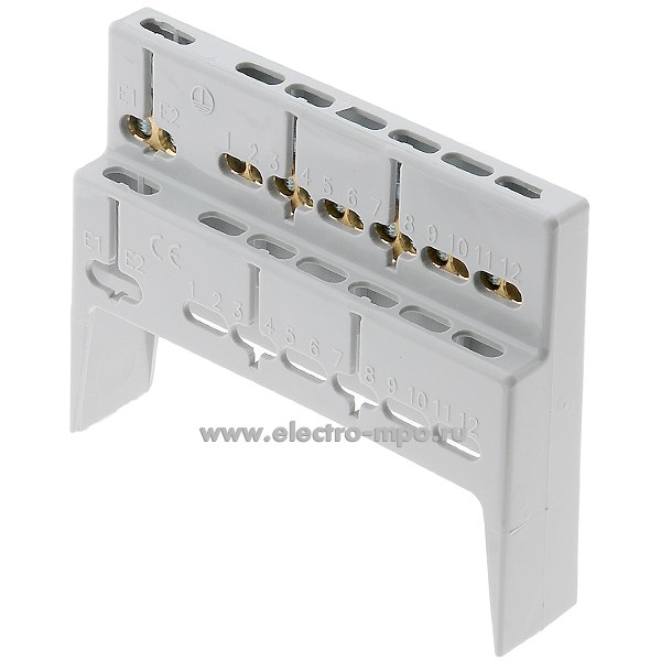Е4871. Клеммник SPTA-12 высокая с гнездами 2х16кв.мм 12х10кв.мм на 80А (Famatel Испания)