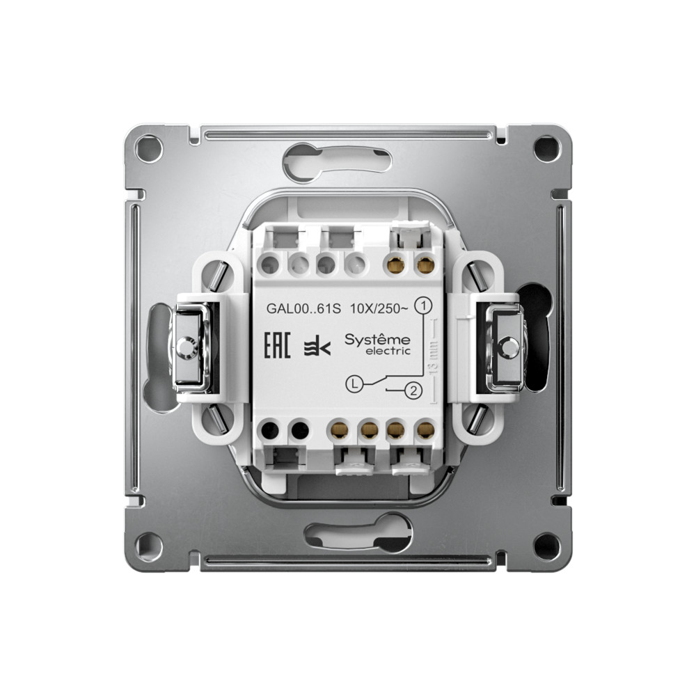 Р34. Механизм ArtGallery GAL001361S переключателя 1 кл. безвинт. зажим с/п  лотос (Systeme Electric)