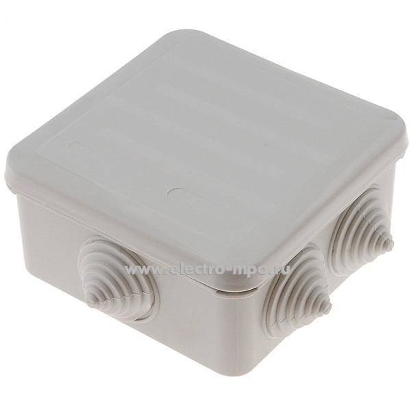 К1669. Коробка Б0055757 KORz-100-100-50-6gv распаечная пластик. с сальниками 100х100х50мм IP55 серая (ЭРА)