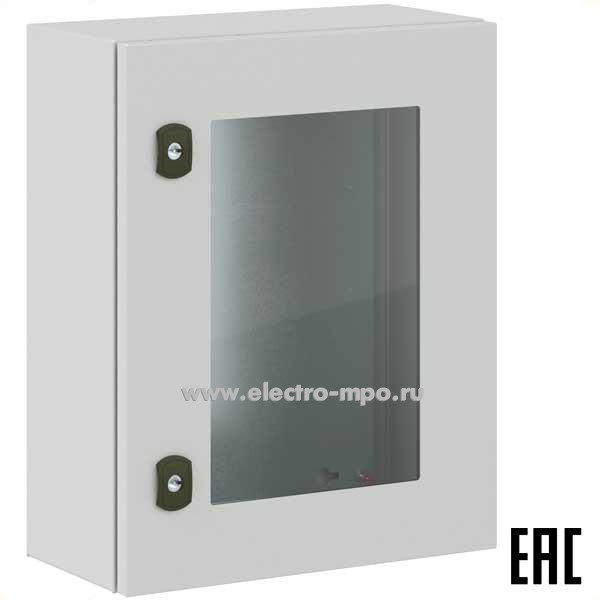 Е9149. Шкаф STX R5STX0542-OUTDOOR навесной IP66 500х400х200 с прозрачной дверью и монтажной платой (ДКС)