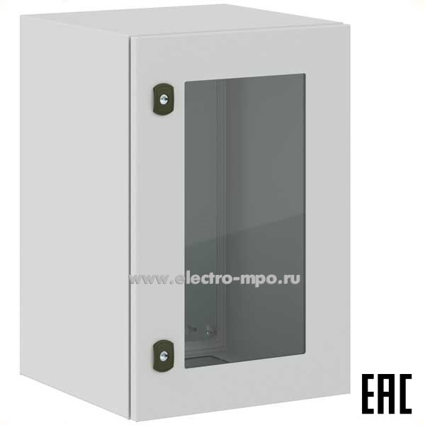 Е9153. Шкаф STX R5STX0644-OUTDOOR навесной IP66 600х400х400 с прозрачной дверью и монтажной платой (ДКС)