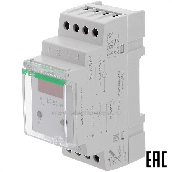 А6048. Регулятор температуры RT-820М 16А 24-264В DC/30-264В AC Т=-20..+130 град С 1з к-кт с датчиком (Евро