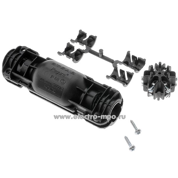 64515.М4515 Муфта 5650 соединительная с наполнителем 250В 6х2,5кв.мм IP68 чёрная (Steab Италия)