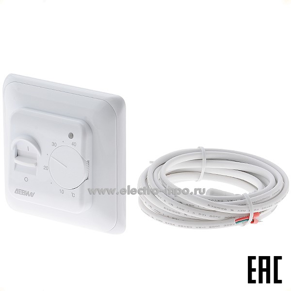 П9848. Терморегулятор Base 21RT0100R / 140F1010R с датчиком темп. пола Т=5-40 град.С 16А (Ридан)