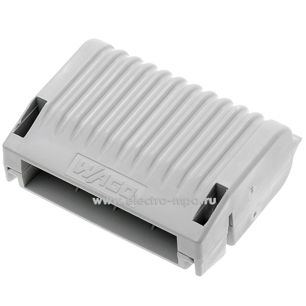 К4694. Корпус 207-1332 гелезаполненный для зажимов 221 и 2273 серий до 4мм2 45,9х33,6х17,8мм IPx8 (Wago)