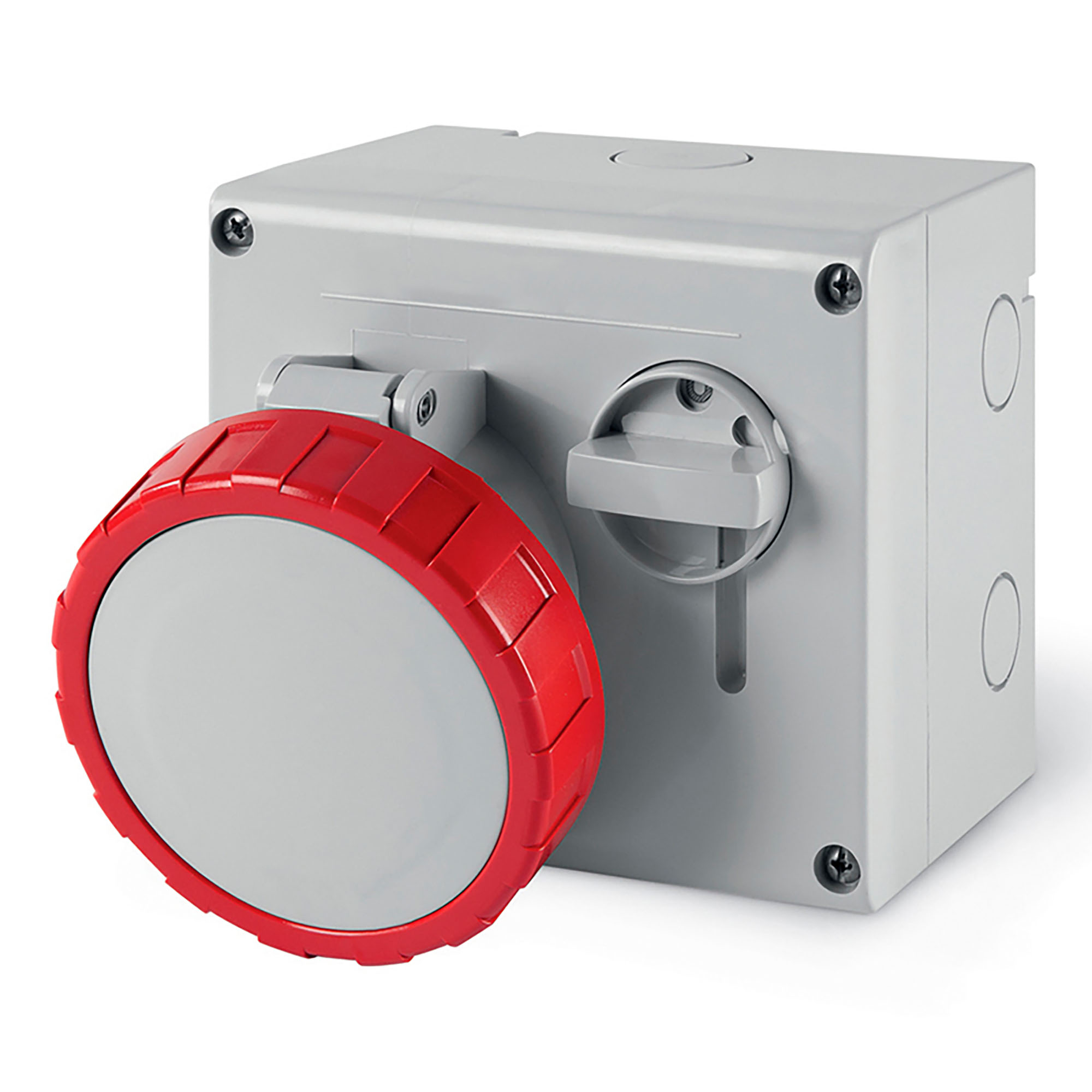 Р57. Розетка DIS5053287 настенная 3Р+N+Е с мех-ой блокир и верхним расположением разъема IP67 32А  (ДКС)