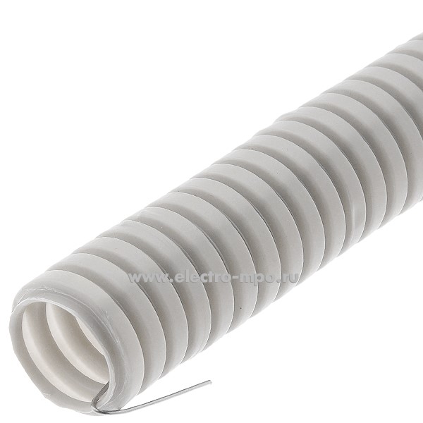 Т0114. Труба 10125-50 гофрированная 25мм ПВХ (Dвнутр. 18,3мм) лёгкая, с зондом, IP55 (Экопласт Россия)