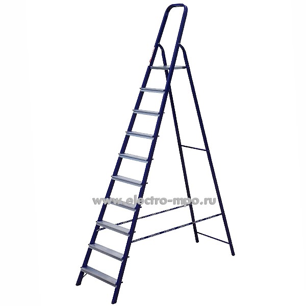 В62. Стремянка М8410 профессиональная стальная 10 ступеней (Алюмет Россия)