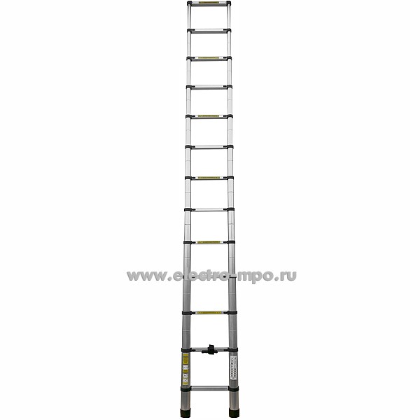 В6021. Лестница TLS 3.8 телескоп. алюминиевая 1 секция 3.8м 13ступ. (Алюмет)